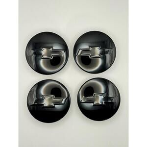 OEM Chevy Center Hub Caps Gloss Black 83mm Set of 4